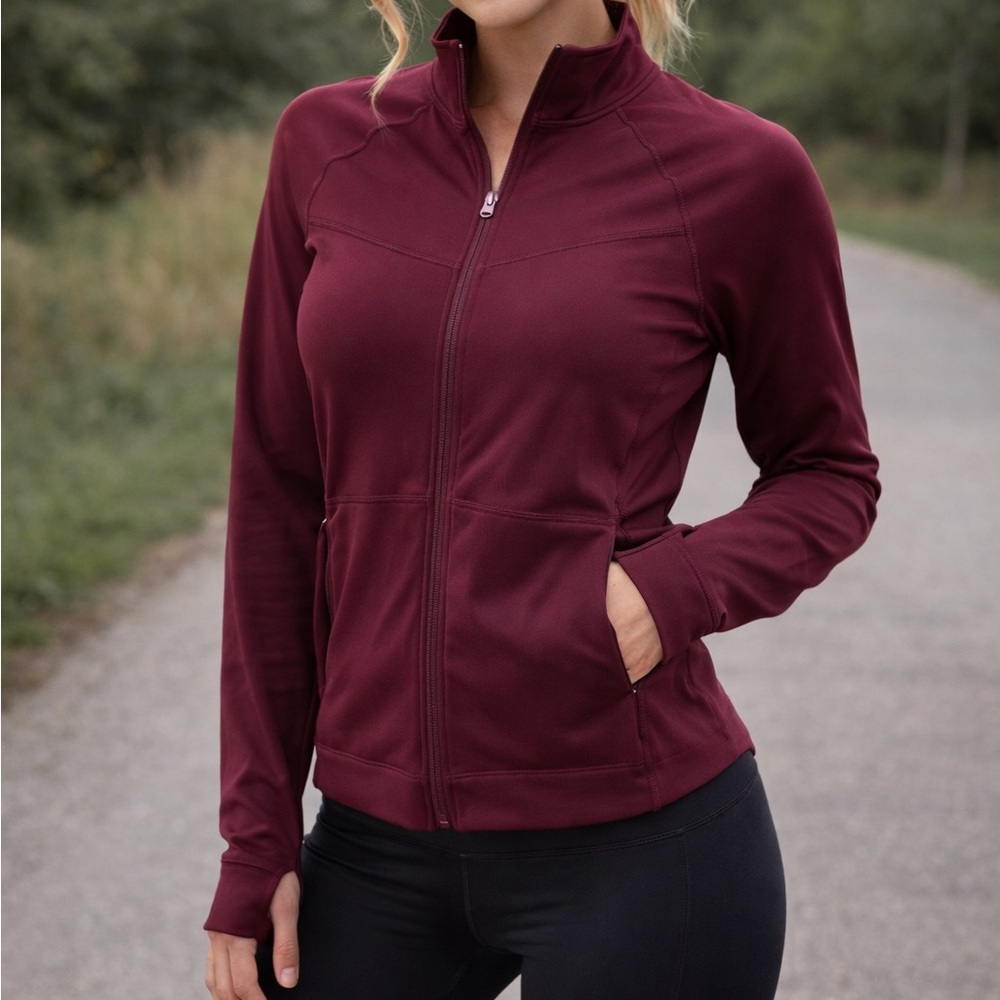 Women's Burgundy Athletic Jacket Small